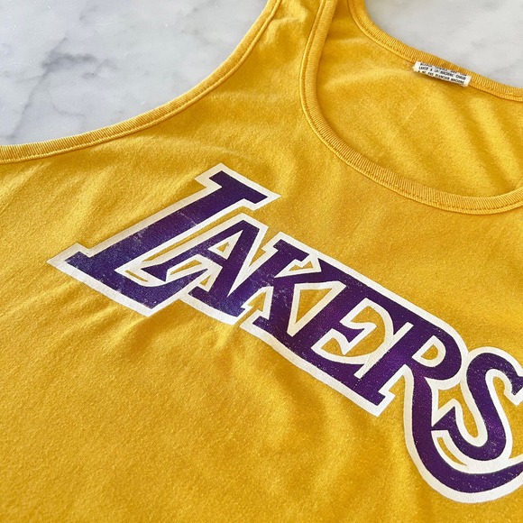 Vintage 80s 90s Los Angeles Lakers Basketball Sleeveless Tank Top - Picture 4 of 10